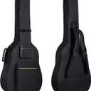 40 41 42 Inch Acoustic Guitar Bag, Oxford Fabric with 0.35" Thick Padding, Water Resistant Gig Bag, 3 Storage Pockets, Side Handle & Back Hanger Loop, Adjustable Dual Shoulder Straps, Black