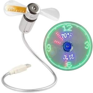 SAYTAY LED Clock USB Fan With Temperature Display - Portable Cooling Mini Gooseneck Fan for Office, Home & Travel (TC)