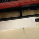 29x16.5 in Snow Shovel with 5-Position Angled Blade & Adjustable Handle, Heavy Duty Metal Snow Pusher Shovel with Wheels for Driveway, Doorway, Sidewalk, Pavement, Red & Black