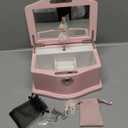Pink Small Ballerina Musical Jewelry Box with Mirror and Lock for GirlsPink Kid's Jewelry Storage Music Chest,Gift for Christmas,New Year,Birthday