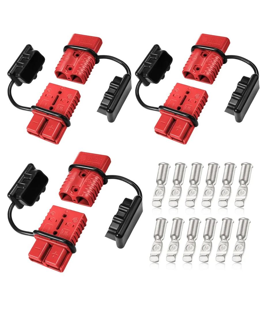 Frienda 6 Pieces 2-4 Gauge 175A Battery Quick Connector 12-36V Disconnect Wire Harness Plug Kit Battery Quick Connector Disconnect Plug for Motor Winch Trailer(175A)