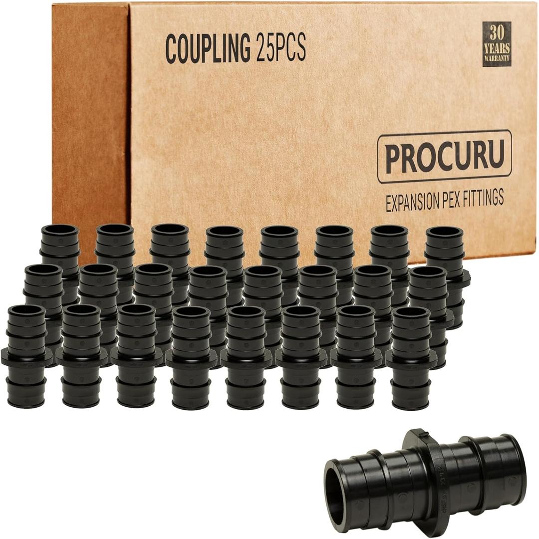 [25-Pack] PROCURU 3/4-Inch Coupling, Expansion PEX-A F1960 Plumbing Fitting, Certified Safe