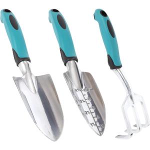 Gardening Hand Tool Set 3 Pack Heavy Gardening Kit with Non-Slip Soft Ergonomic Handle,Lightweight Aluminum Alloy Rust-Proof Tools, Great Garden Gifts for Women Men