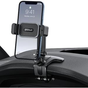Universal Dashboard Cell Phone Holder Mount with 360 Rotation Multifunctional Clip on Phone Holder for Car Compatible with All 4-7.2 Inch Smartphones