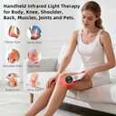 Handheld Red Light Therapy Device with Pulse Mode, 3 Wavelengths Infrared & Near Infrared Light Therapy for Body, Knee, Shoulder, Back, Joints & Muscles, 5 Core Modes, Safe for Humans and Pets