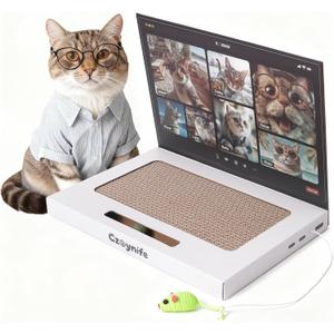 Cat Laptop Scratcher, Cat Scratcher Cardboard, Interactive Toys, Kitten Supplies and Stuff for Indoor Cats
