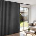 Room Divider Blackout Curtains Flexible Sliding Tracks Sets Ceiling Mounted Rod Window Curtain Privacy Separation for Bedroom Living Rooms,1 Panel Black Drape and Black Track Set-W108xH108 in