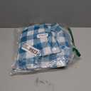 Smiry Rectangle Picnic Table Cloth, Elastic Waterproof Fitted Vinyl Tablecloths, Flannel Backed Buffalo Plaid Table Covers for Dining, Camping, Outdoor (White and Turquoise, 30" x 72")