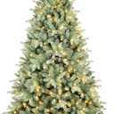 Pre-lit Spruce Christmas Tree,7.5ft Artificial Christmas Pine Tree with 550 Lights,326 PE &1738 PVC Branch Tips, Blue Spruce Holiday Tree for Home, Party Decoration, Metal Hinges & Foldable