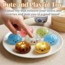Glitter Dumpling, Mystery Glitter Dumpling Box, Colorful Dumpling Stress Balls Fidget with Steamer Box, Soft Squeeze Decompression Dough Gift (Blue)