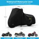 Motorcycle Cover Waterproof for Indian Scout/Scout Bobber/Scout Sixty/Sport Chief, Heavy Duty Outdoor Sun Rain Snow UV Dust All Weather Protection Motorbike Cover with Soft Cotton Lining & Lock Hole