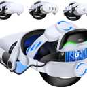 Hot-Swappable Battery Head Strap for Quest 3/Quest 3S/ Quest 2, 6700mAh Magnetic Battery for Extra 2-3H Playtime, Comfort VR Headstrap Reduce Pressure, Enhanced Balance, for Oculus Head Strap (One Battery without dock)