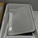 Stainless Steel Litter Box | XL Enclosed Cat Litter Boxes with Lid for Big Cats | High Sided, Anti-Urine Leakage | Non-Stick Bottom & Includes Litter Mat & Metal Scoop