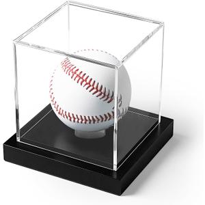 Baseball Display Case, Clear Acrylic Cube Baseball Case, UV Protected Baseball Holder Display Case, Baseball Stand Box for Signed Balls Memorabilia, 1 Pack
