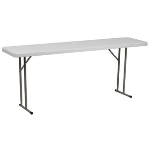 Flash Furniture Kathryn 6' Rectangular Plastic Folding Table, Long Plastic Foldable Table for Indoor/Outdoor Events, White