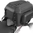 Motorcycle Tail Bag Waterproof 23-35L Expandable Motorbike Helmet Bag Luggage Bag Storage Bag with Sissy Bar Straps Matte Black