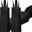 Black Wine Tote Bag, Reusable Non-Woven Fabric Wine Bags for Wine Bottles Gifts, 4"x 3.5" x 13.8" 20 Pack Wine Gift Bags with Handles, Wine Gift for Party, Wedding