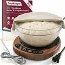 SourKeeper, Larger 2-in-1 Sourdough Starter Warmer Pro - 2026 Upgrade Larger Heating Plate, Dough Temp Probe, 1F Control (70110F), 24H Timer, Real-Time Monitoring Walnut,6.5inch