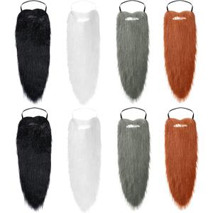8 Pieces Long Fake Beard Costume Dwarf Gnome Beard Costume Accessories Dress up for Party Cosplay Supplies (22 x 7.9 Inches)