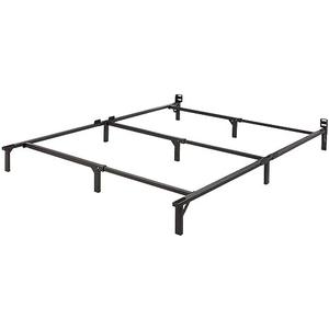 Metal Bed Frame, 9-Leg Base for Box Spring and Mattress, Queen, Tool-Free Easy Assembly, 79.5" L x 59.5" W x 7" H, Black