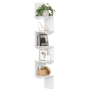 VASAGLE Corner Shelf Wall Mount, 5-Tier Floating Corner Bookshelf, Plant Shelf for Bedroom, Living Room, Bathroom, Home Office, Cloud White