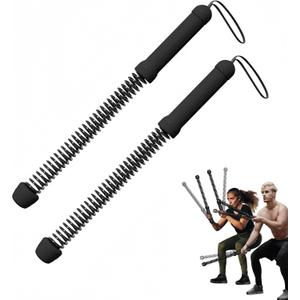 Ropeless Battle Rope Battle Ropes for Home Gym - 2PCS workout ropes with Non-Slip Handles, Durable Workout Ropes for All Fitness Levels (Black)