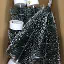 JOYIN 8 Pcs Mini Xmas Tree with LED Lights, Prelit Classic Small Christmas Decor in 4 Sizes with Star Topper, Tabletop Artificial Tree with Snow for Xmas Indoor Home Decor Holiday Festive (Green)