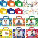 Fuutreo 96 Packs Father's Day DIY Craft Kits I Love Dad DIY Picture Frames with Stickers Tool Box Paper Photo Frames Happy Father's Day Gifts Craft for Party Decor