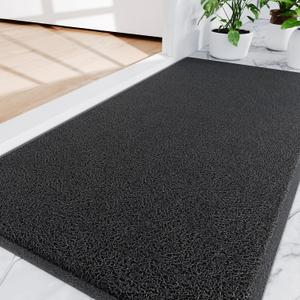 Amyracel Front Door Mat Outside Entrance, 6' x 4' Sturdy Indoor Outdoor Door Mat, Dirt Trapper Outdoor Welcome Mats for Entry, All-Season All-Weather Doormat for Entryway, Patio, High Traffic Areas, Black