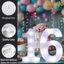 Pooqla 21st Birthday Decorations for Her Him, Decorative LED Light Up Numbers, Marquee Numbers 21 Sign for Party Backdrop 21st Wedding Anniversary Decor, Warm White and Cool White Number 21