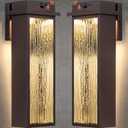 VenzBlomia 20 Upgraded Dusk to Dawn LED Outside Light Fixtures, 2 Pack Large Oil Rubbed Bronze Motion Sensor Outdoor Wall Sconce Lamps, Waterproof Brown Exterior Porch Coach Patio Garage Lanterns