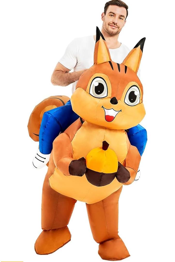 Thanksgiving Inflatable Squirrel Costume Adult Funny Ride On Blow Up Animal Suit Halloween Costume Christmas Gift For Men Women