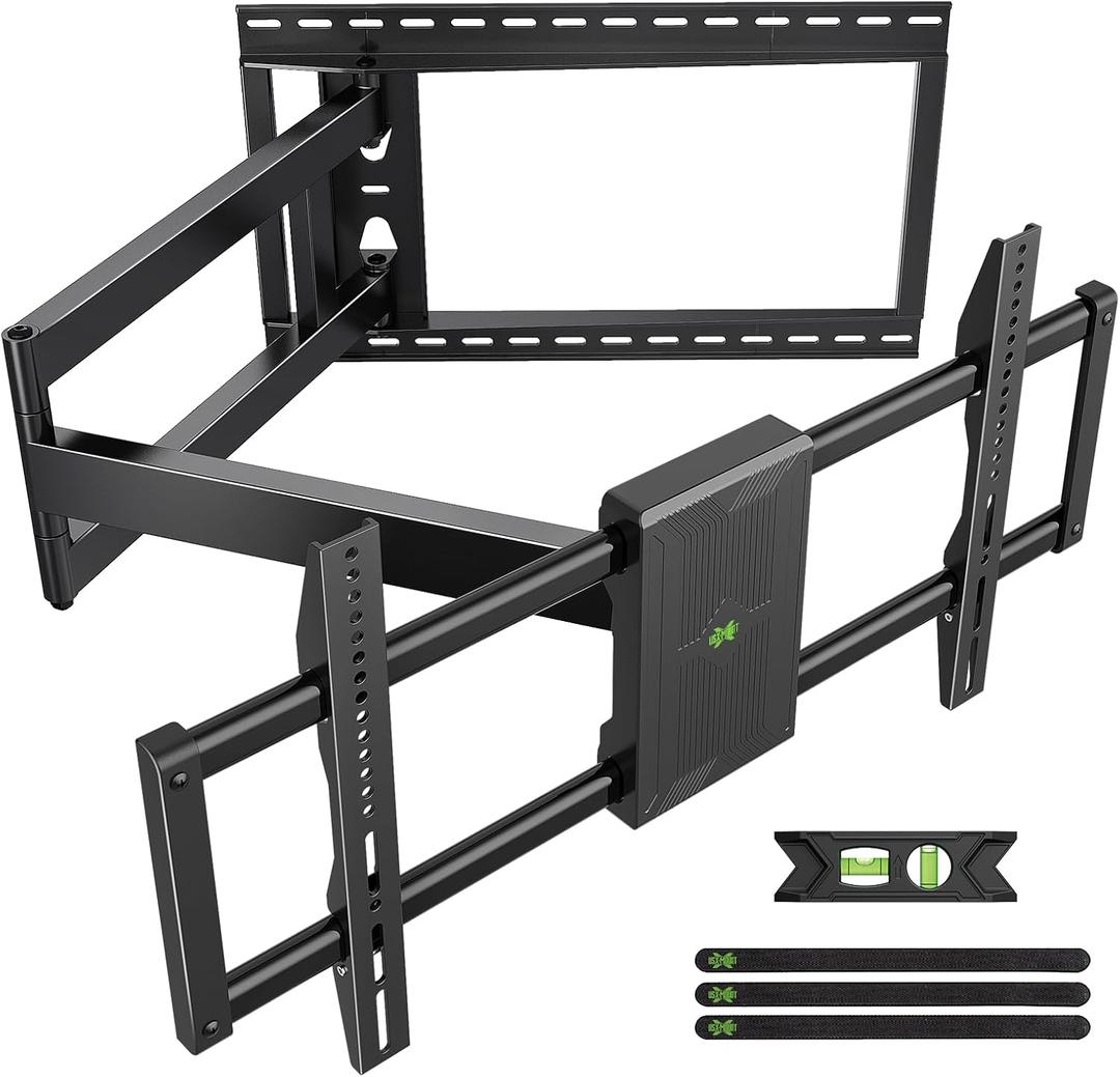 USX Mount Long Arm TV Wall Mount for Most 50-100 inch TV 40 Inch Extension Full Motion TV Mount，Pre-Assembled Wall Mount with Swivel and Tilt Up to 150lbs Fits 8″/12″/16″/24″ Studs VESA 900x600mm