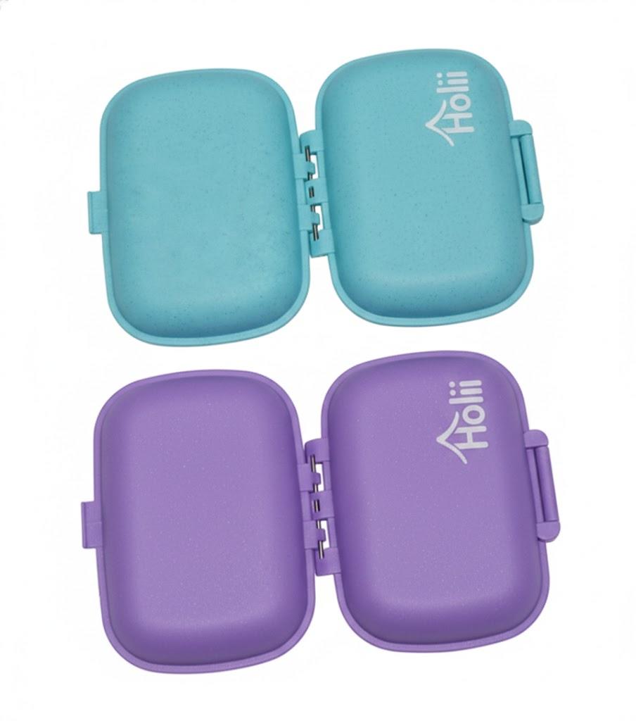 Holii 2PS 8 Compartments Travel Pill Organizer, Pocket Pharmacy for Purse Daily Pill Box Portable Medicine Organizer Vitamin Holder Container （Multi-Colored）