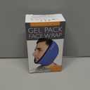 LotFancy Face Ice Pack Wrap for TMJ, Wisdom Teeth, with 4 Reusable Hot Cold Therapy Gel Packs, Pain Relief for Head, Oral and Facial Surgery, Dental Implants, Blue (Blue(one Size Fits Most))