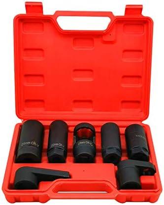 7PCS Oxygen Sensor Socket 22mm (7/8 in), 27mm, 29mm fits All Vehicle O2 Removal and Installation Universal Puller and Removal Tool