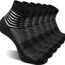 IRAMY Compression Ankle Support Socks Coolmax Wicking Cushioned Athletic Plantar Fasciitis Relief Men Women 2/3/6 Pairs (Small)