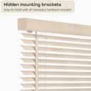 Cordless Light Filtering Mini Blind - 36 Inch Width, 48 Inch Length, 1" Slat Size - Alabaster - Cordless GII Morningstar Horizontal Windows Blinds for Interior by Achim Home Decor