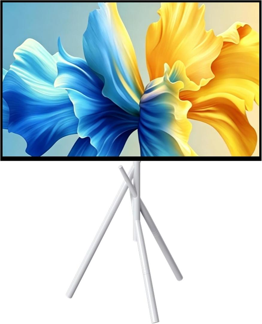 Tripod TV Stand for 43–90" TVs, 90° Swivel Easel Floor Stand