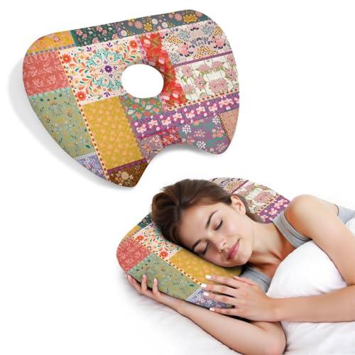 wxmbdzq Ear Piercing Pillow with Ear Hole for Side Sleeper Relief Ear Pain,Cotton and Polyester Ear Pillows,Washable Ear Guard Pillow