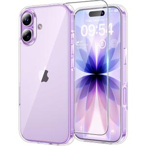 TAURI for iPhone 17 Case, Anti-Yellowing with Screen Protector, Military-Grade Protection Shockproof Slim Phone Case for iPhone 17, Clear