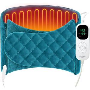 Mewaii Electric Heating Pad for Back Pain Relief, Large 23.6" x 11.8" Moist Heating Pad with 7 Heat Settings, Smart Timer, Ultra-Soft Washable Fabric, Gift Choice for Women & Men
