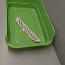 Extea Large Cat Litter Box with High Sides,Cat Boxes for Indoor Cats,Cat Litter Pan for Kitty,Litter Box with Low Entry,Easy to Clean,Anti-Splashing,23.6" x15.7" x6.2" (Green)