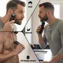 Men's Beard Trimmer - All-in-One Trimmer with Precision Dial - Premium Facial Hair Groomer - Adjustable 20 Length Setting, USB Recharge Dock, Cordless Waterproof Wet/Dry Clipper