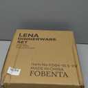 FOBENTA Porcelain Plates for 4,Ceramic Microwave Safe Plates Sets,4 Piece Embossment Resistance Dish Set,Home Essentials Stoneware Dinnerware Set,Wedding Gift (Feather Leaf Pattern)