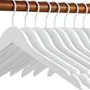 TOPIA HANGER Bride Hanger for Wedding Dress, Premium White Wooden Hangers, 360° Swivel White Hook, Smooth Finish, Extra Smoothly Cut Notches, 10 Pack-CT06W