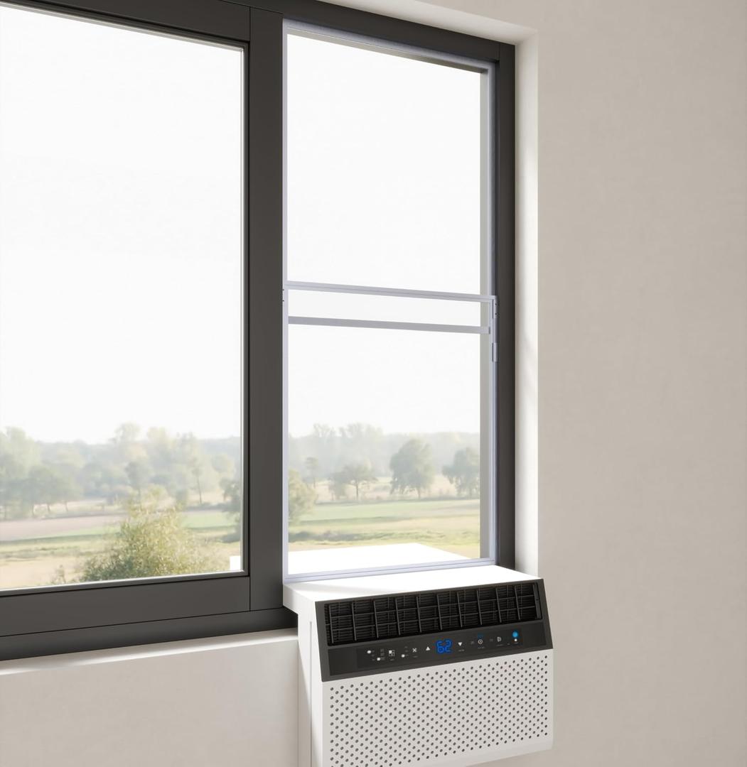Aluminum Sliding Window Kit for Horizontal Sliding Windows, For Saddle, U-type, and Conventional Air Conditioners (AC Not Included)