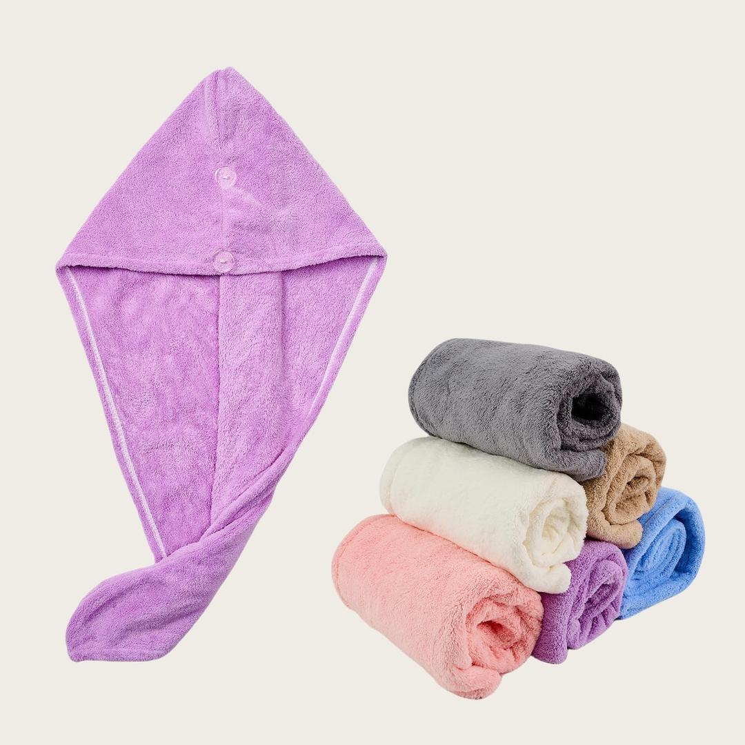 Silky Soft Coral Fleece Drying Towel Ultra-Absorbent for All Hair Types Quick Drying