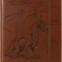 TIEFOSSI A5 Binder 6 Ring Notebook for Women Men, Hardcover PU Leather Journal, Dragon Vintage Journal for Boys, College Ruled Notebooks for School, Planner, Travel, Work, Organizer