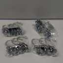 Floral Shower Curtain Hooks, 12 Pcs Rust Proof Resin Metal Hooks Shower Curtain Rod Rings, Ideal for Bathroom, Bedroom, Living Room Fun Home Decor Moonstone Grey